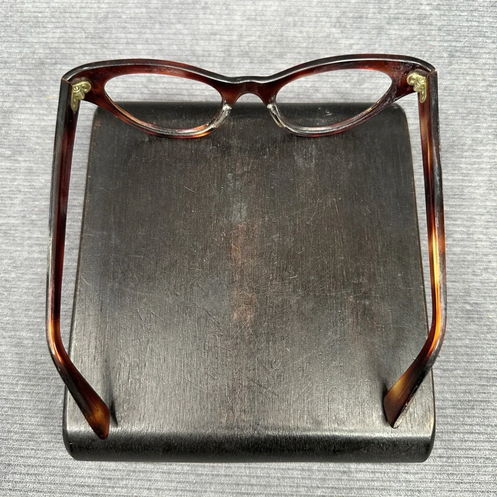 Vintage Cat Eye Y2K Eyeglasses Tortoiseshell Rhinestone Embellished Brown Frames